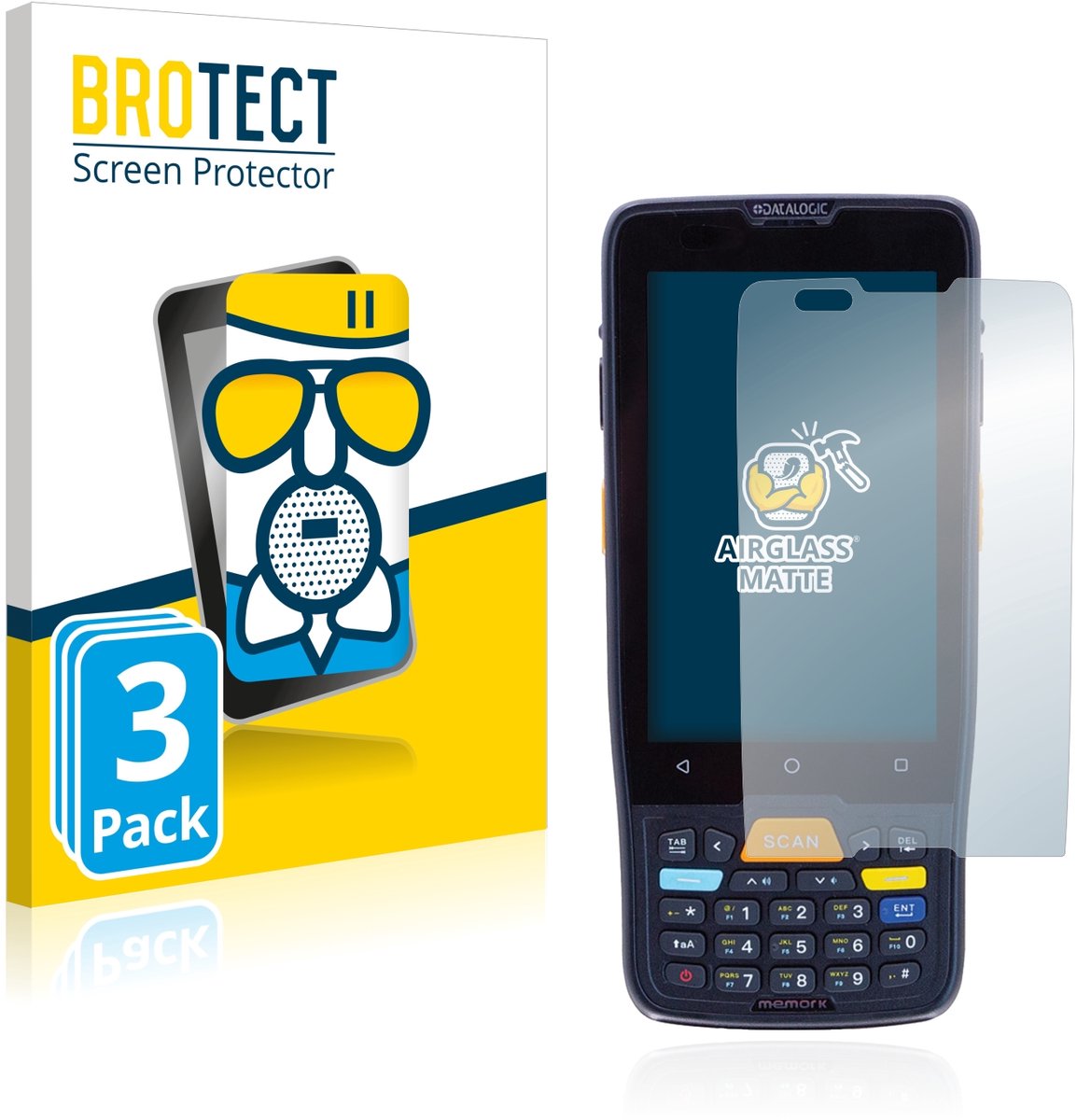 BROTECT - Screenprotector voor Datalogic Memor K - Folie Beschermfolie Beschermglas matte 3 Stuks