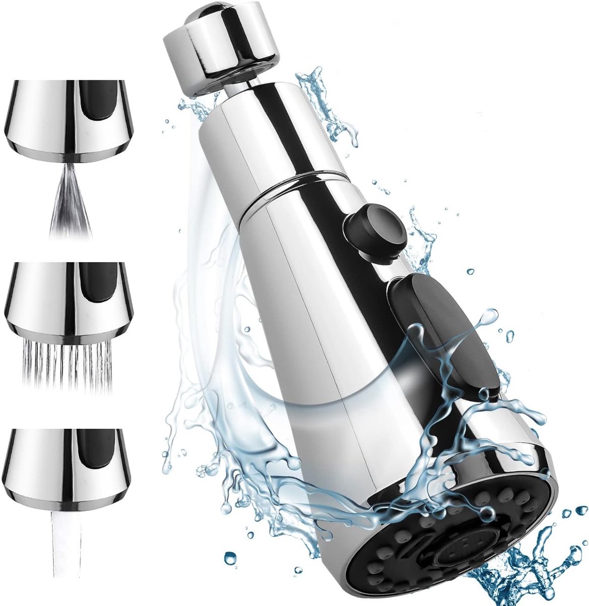 Handdouche voor de Keuken, 3 Modi, Vervangbare Handdouche, Universele G 1/2, Ideaal voor G