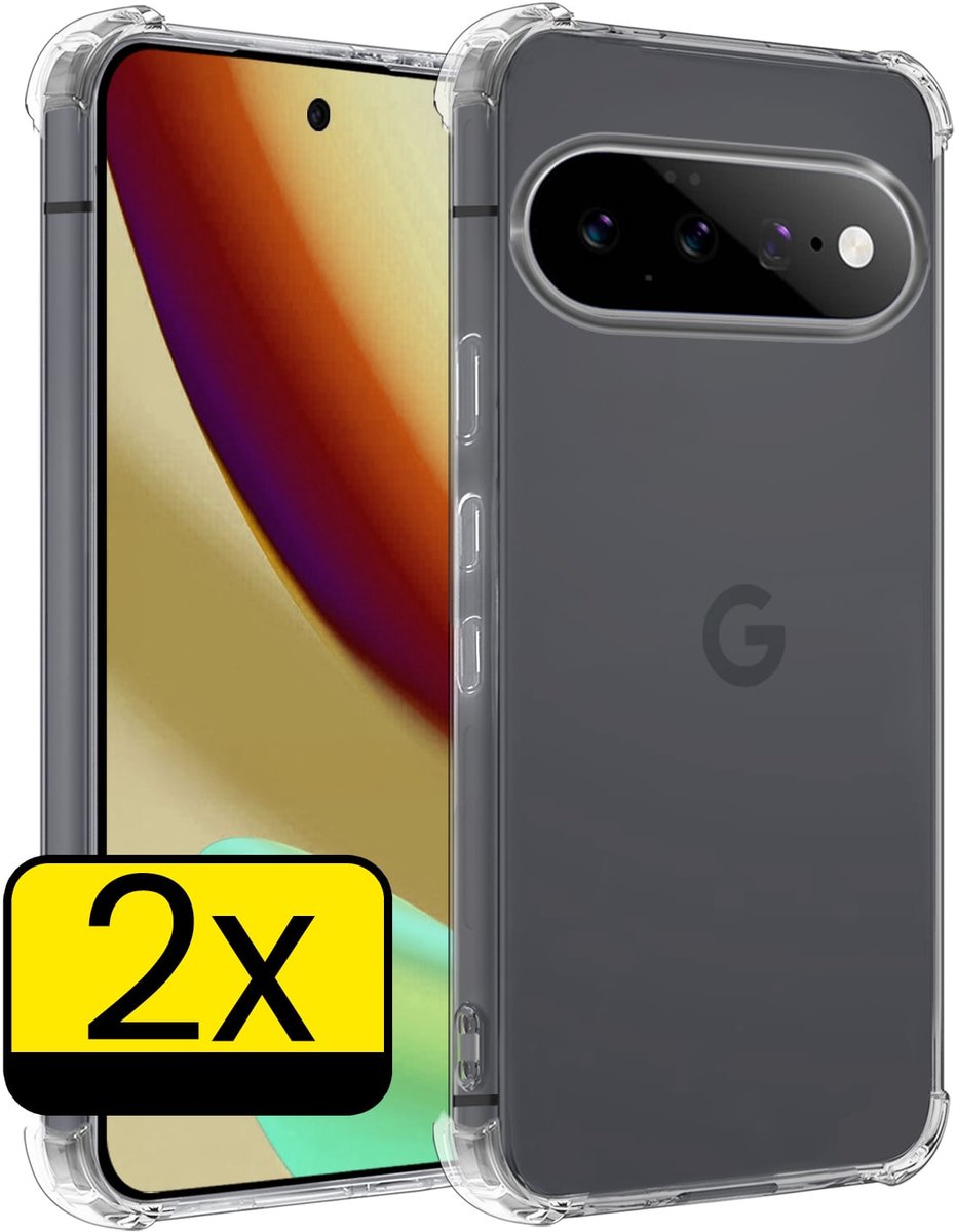 Hoesje - 2 Stuks - Geschikt voor Google Pixel 11 - Sterk & Shockproof - Siliconen Case - Back Cover - Telefoon Hoes Shock Proof - Telefoonhoesjes - Transparant