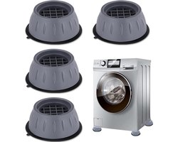 4 Stuks Trillingsdempers voor Wasmachines - Antivibratiepads voor Wasmachine - Geluidsdempende Rubberen Voetjes - Antislip, Schokabsorberend en Geluidsdempend - Universele Wasmachine en Droger - Voor Alle Soorten Meubels - Grijs