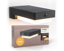 Brendz Buitenlamp met Bewegingssensor, Solar, USB-C, IP44, 3 lichtmodi, 400 Lumen, 3000K warm wit, Solar Wandlamp Buiten, Buitenlamp met Sensor, Tara