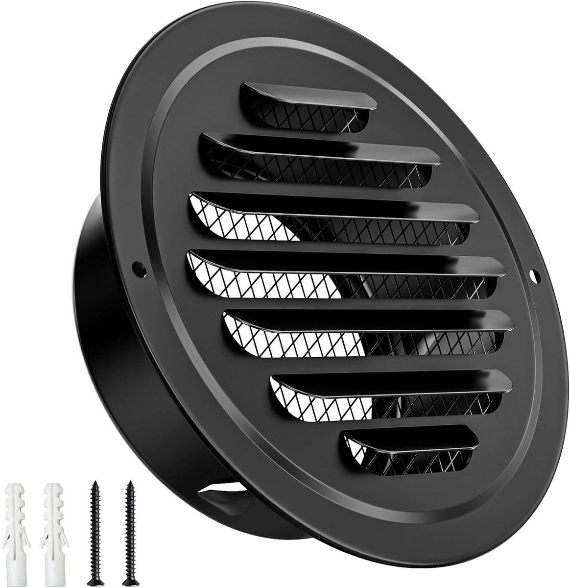 Rond ventilatierooster met insectenbescherming 100 mm van roestvrij staal voor keuken en b