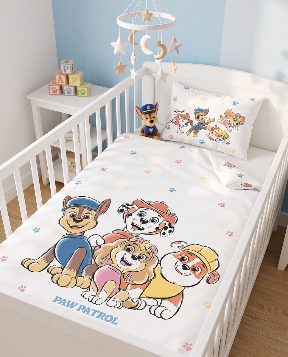 Paw patrol Peuterdekbedovertrek print - 100 x 140 cm - Katoen