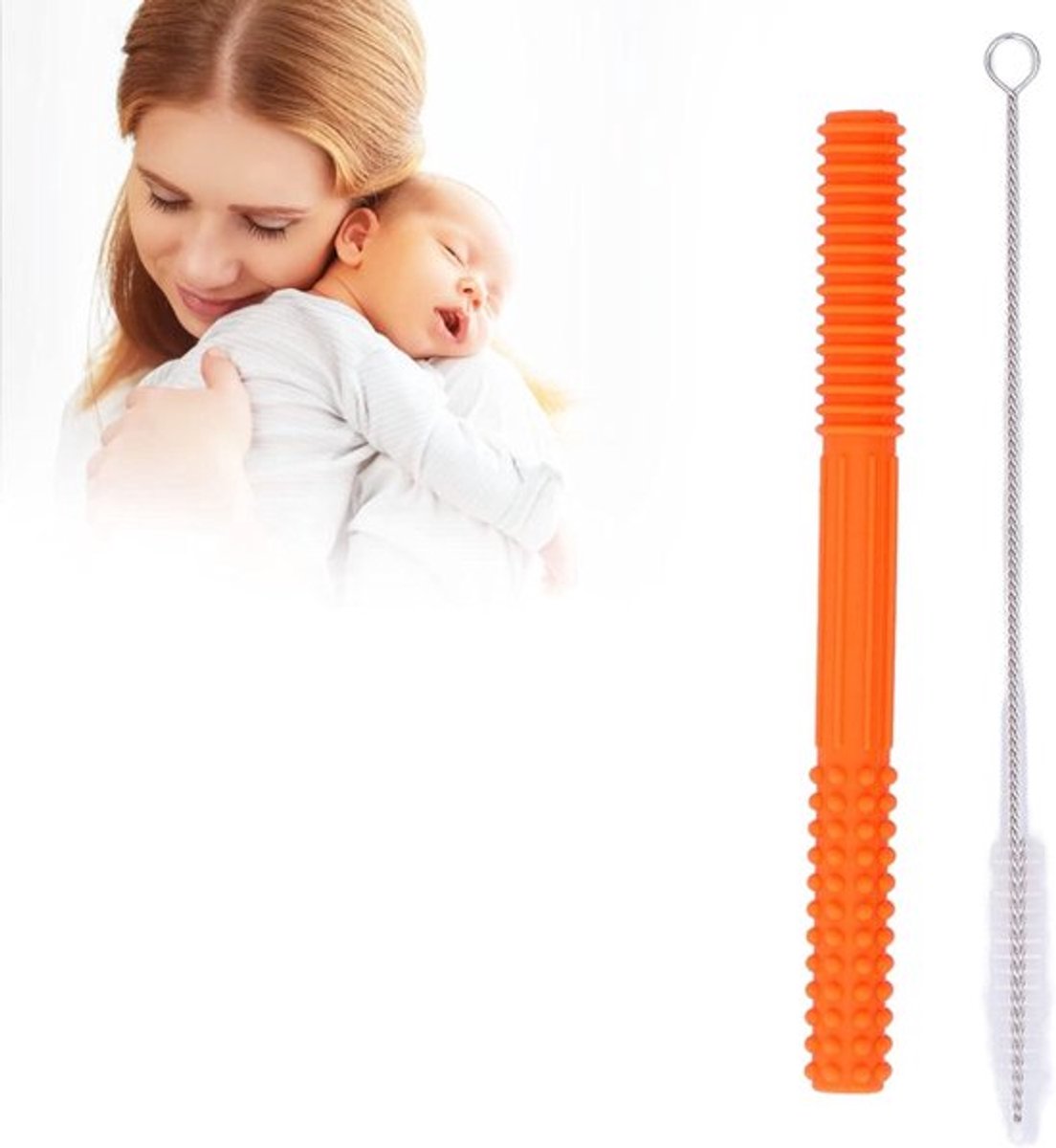 Holle Tandjes Buis Heldere Kleur voor Thuis - Veilig en Effectief Soothe - Oranje Kleurrijk.
