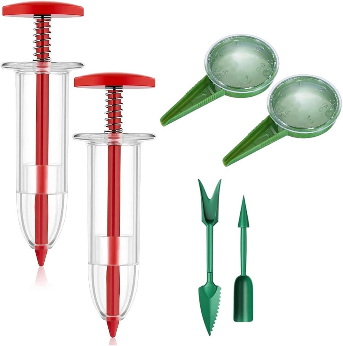 SnelShoppen - 6 Stuks Zaad Dispenser, Mini Zaad Dispenser, Handzaaier, Tuinhulpmiddel voor Groenten en Bloemen, Hoveniers Gereedschap, Robuust en Duur