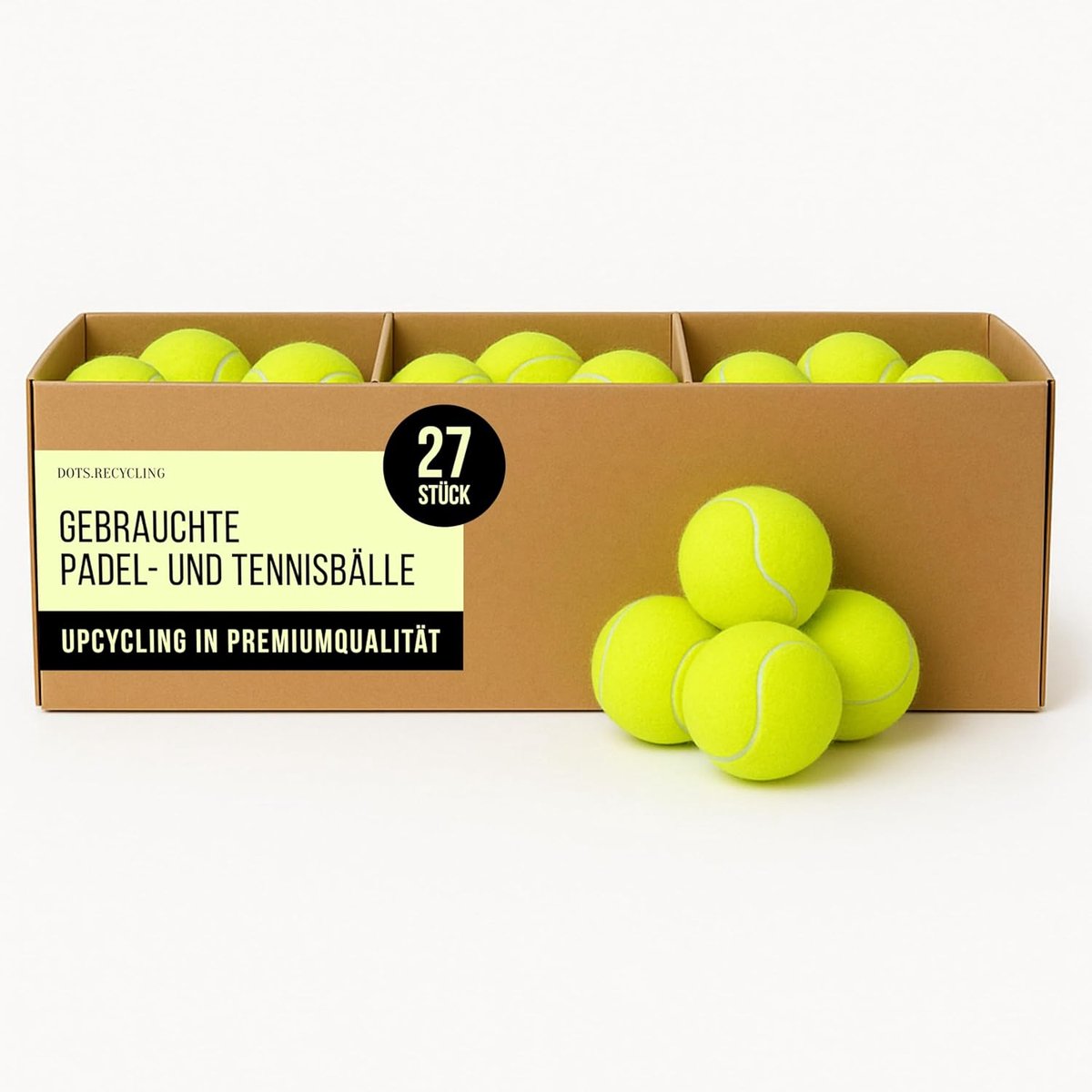 SnelShoppen - Recycled Padel Tennis Balls 72 Stuks - Duurzame Padel en Tennisballen voor Training, Honden en Speelplezier - Milieuvriendelijke Sportac