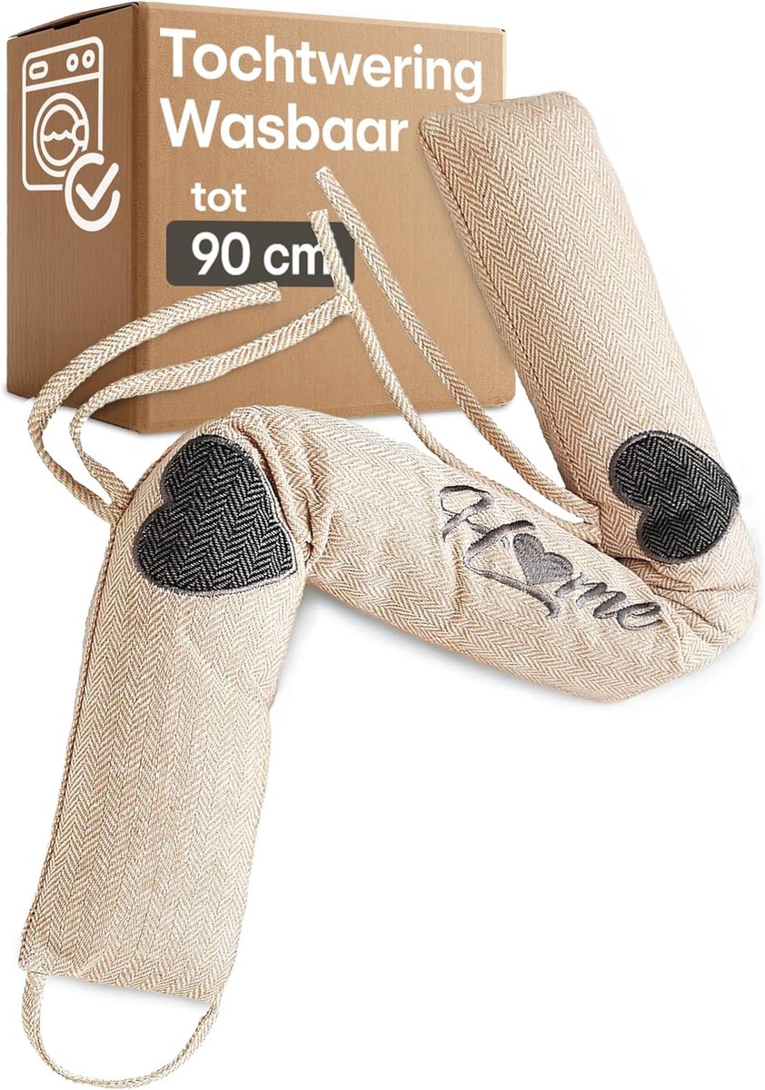 SnelShoppen - Draagbare Dichtingsstrip 90 cm - Wasbaar - Energie Besparend - Extra Zwaar - Voor Deuren en Ramen - Beige