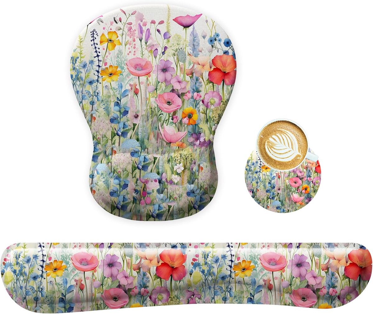 SnelShoppen - 3-in-1 Ergonomische Muismat Set met Gel Pad, Polssteun, Muismat en Coaster, Antislip, Geschikt voor Thuis en Kantoor, Verbeter Hand- en
