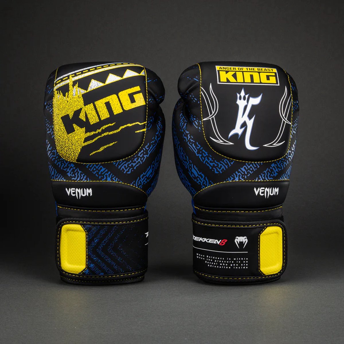 Venum x TEKKEN 8 - BOKSHANDSCHOEN - King - Black/Yellow - 12 oz
