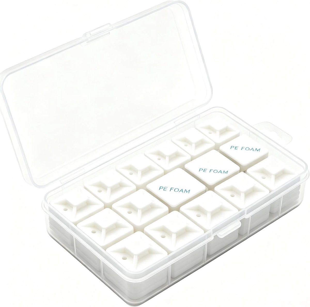 SnelShoppen - 50 Stuks Zelfklevende Kabelclips - Wit Kabelorganiser, Ideaal voor Binnen en Buiten, Perfect voor Feestverlichting, Keuken, Tuin en Camp