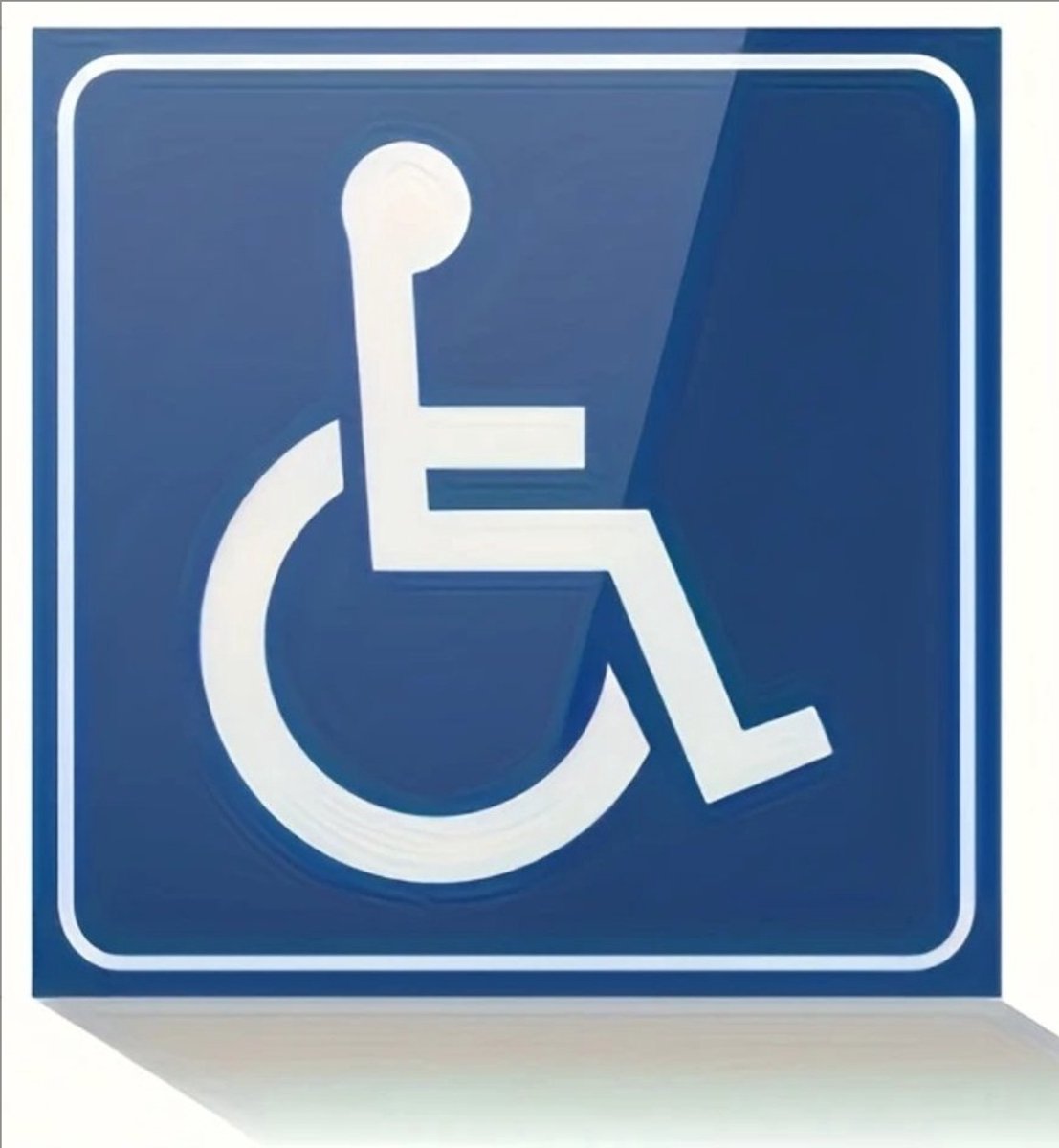 *** 1 Stuk Rolstoelsticker - Blauw - Autosticker 12x12cm - Vierkante invalide sticker - 1 Handicap Auto Stickers - Zelfklevend van Heble® ***