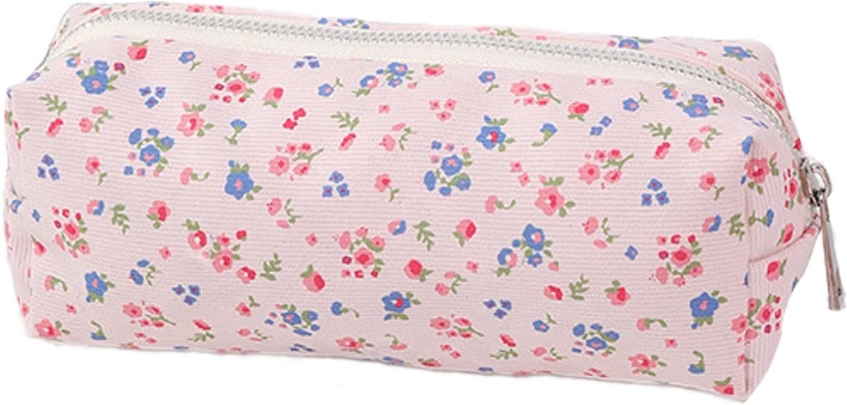 Multifunctionele Pennentas voor Meisjes, Gevoerde Pennenzak, Cosmetica Tas, Perfect als Cadeau voor School en Kantoor, Handig en Draagbaar (Roze)