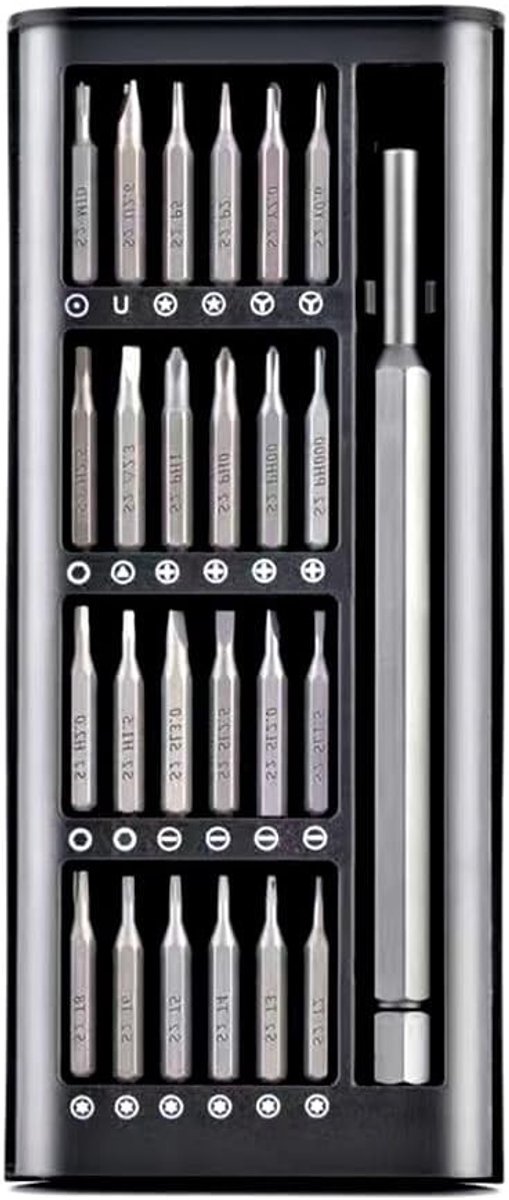 24-in-1 Schroevendraaierset voor Professioneel Gebruik, Magnetische Precisieschroevendraaiers, Reparatieset voor Smartphone, Laptop en Horloges met S2 Stalen Bits en Opbergdoos