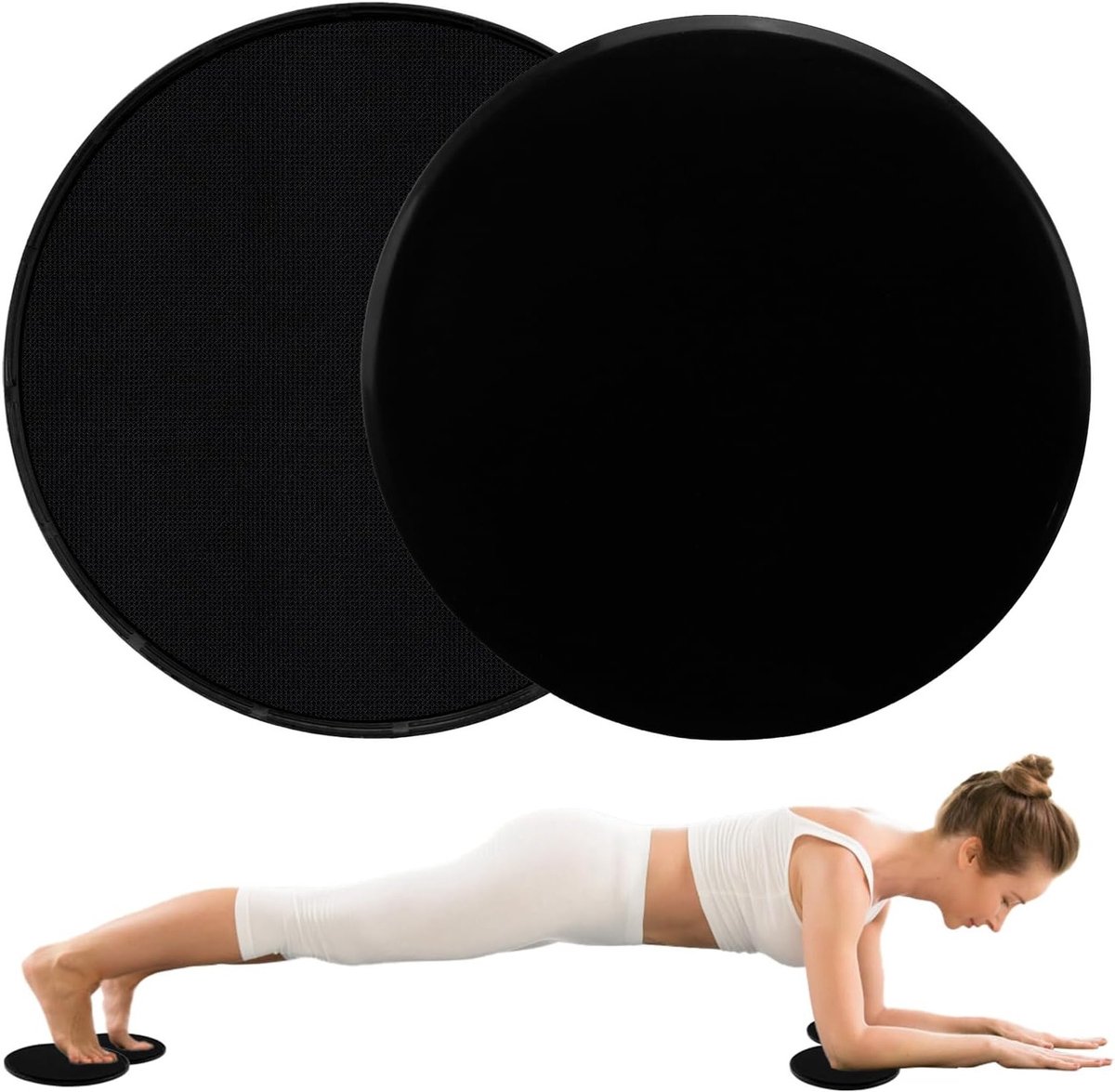 Core Sliders voor Thuis Workouts - Dubbelzijdige Glijdisk voor Effectieve Training - Zwart, Plastic, One Size