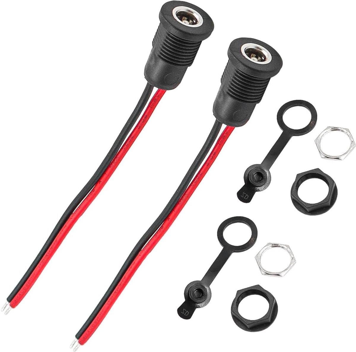 SnelShoppen - 2 Sets Oplaadconnector voor Elektrische Scooter, Compatibel met DC5.5x2.1mm, 16cm, Robuust en Duurzaam, Perfect voor Scooter en Auto zon