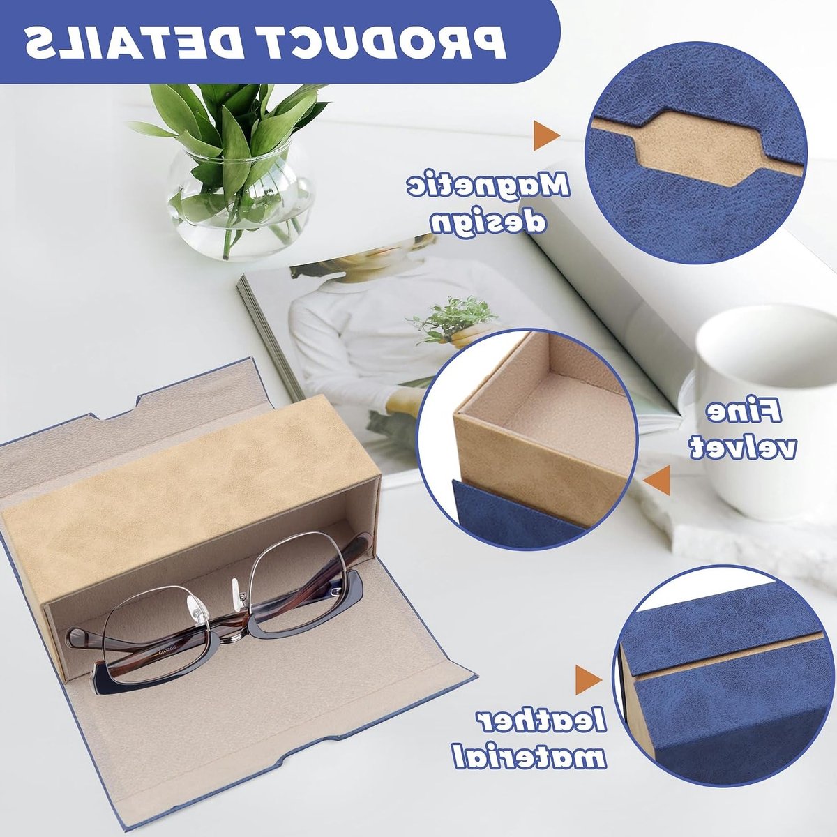 Dubbele Bril Etui, Reis Etui voor Contactlenzen en Zonnebrillen, Handige Organizer voor Brillen en Lenzen, Ideaal voor Dames en Heren
