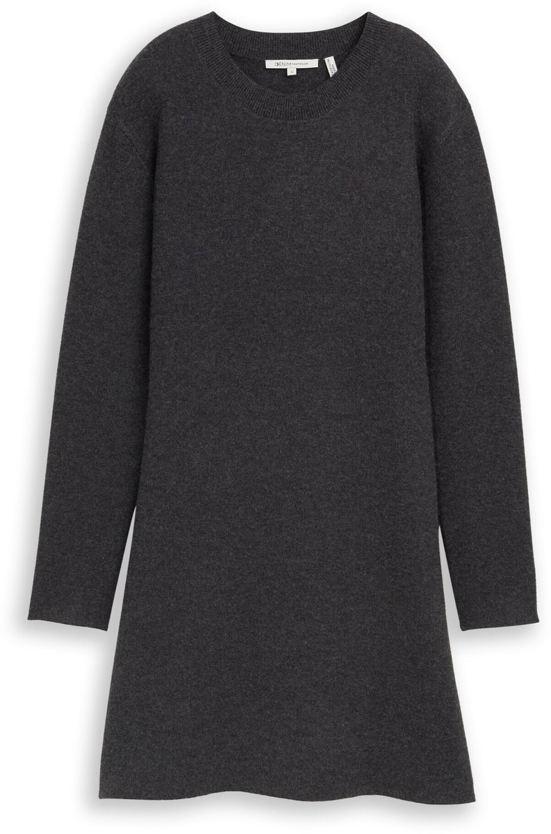 Tom Tailor Denim - Mini gebreide skaterjurk - Maat XXL - Shale Grey Melange