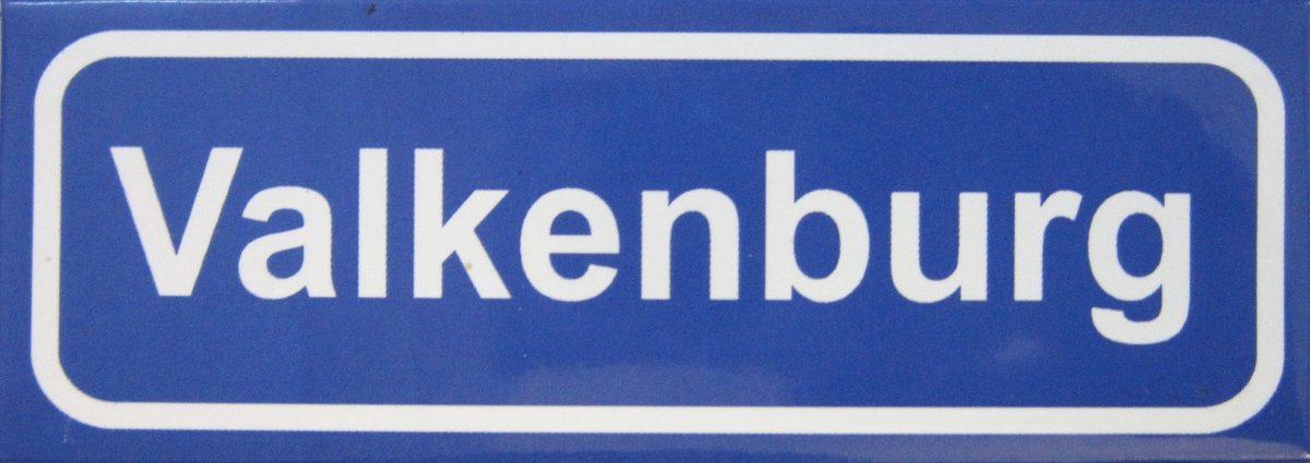 Souv© - koelkast magneet - plaatsnaam bord - kombord - souvenir - koelkastmagneetje - relatiegeschenk Valkenburg