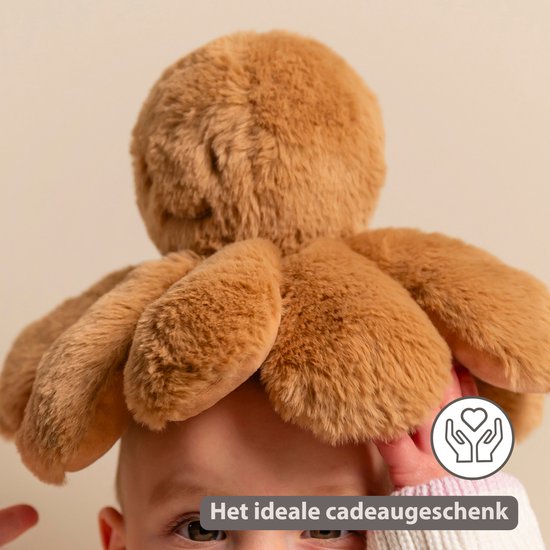 Nattou Lapidou Doudou Knuffel Octopus Rammelaar - 25 cm - Warm beige van Nattou — afbeelding 4