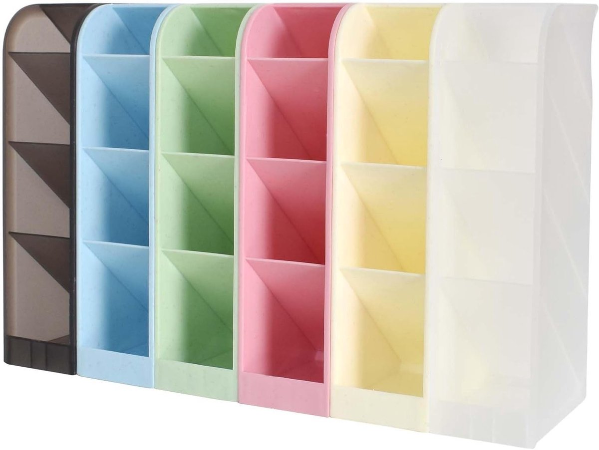 Organizer voor pennen en kantoorbenodigdheden - 6-delige opslagdoos met diverse kleuren, ideaal voor bureau en thuisgebruik
