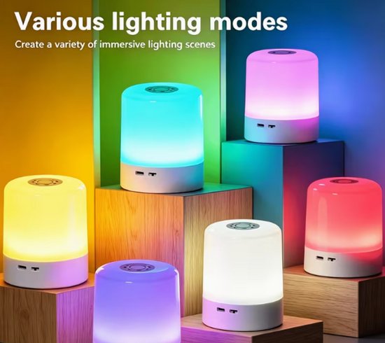 Magnetische LED Nachtlamp - Touch Sensor - Dimbaar - 16 RGB Kleuren - Oplaadbare Wandlamp voor Slaapkamer, Trap, Spiegel en Bed — afbeelding 3