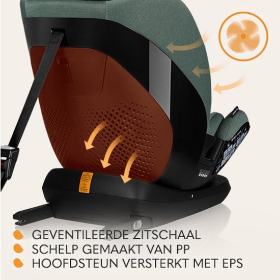 Lionelo Lavender i-Size Baby Autostoeltje - 9 tot 36 kg (1,5-12 jaar / Groep 1 2 3 / 76-150 cm) - Autostoel met ISOFIX - Hoge Versterkte Zijbescherming - Ventilatie - Stalen Versterkin - Installatie-indicatoren - ATEST van LIONELO — afbeelding 5