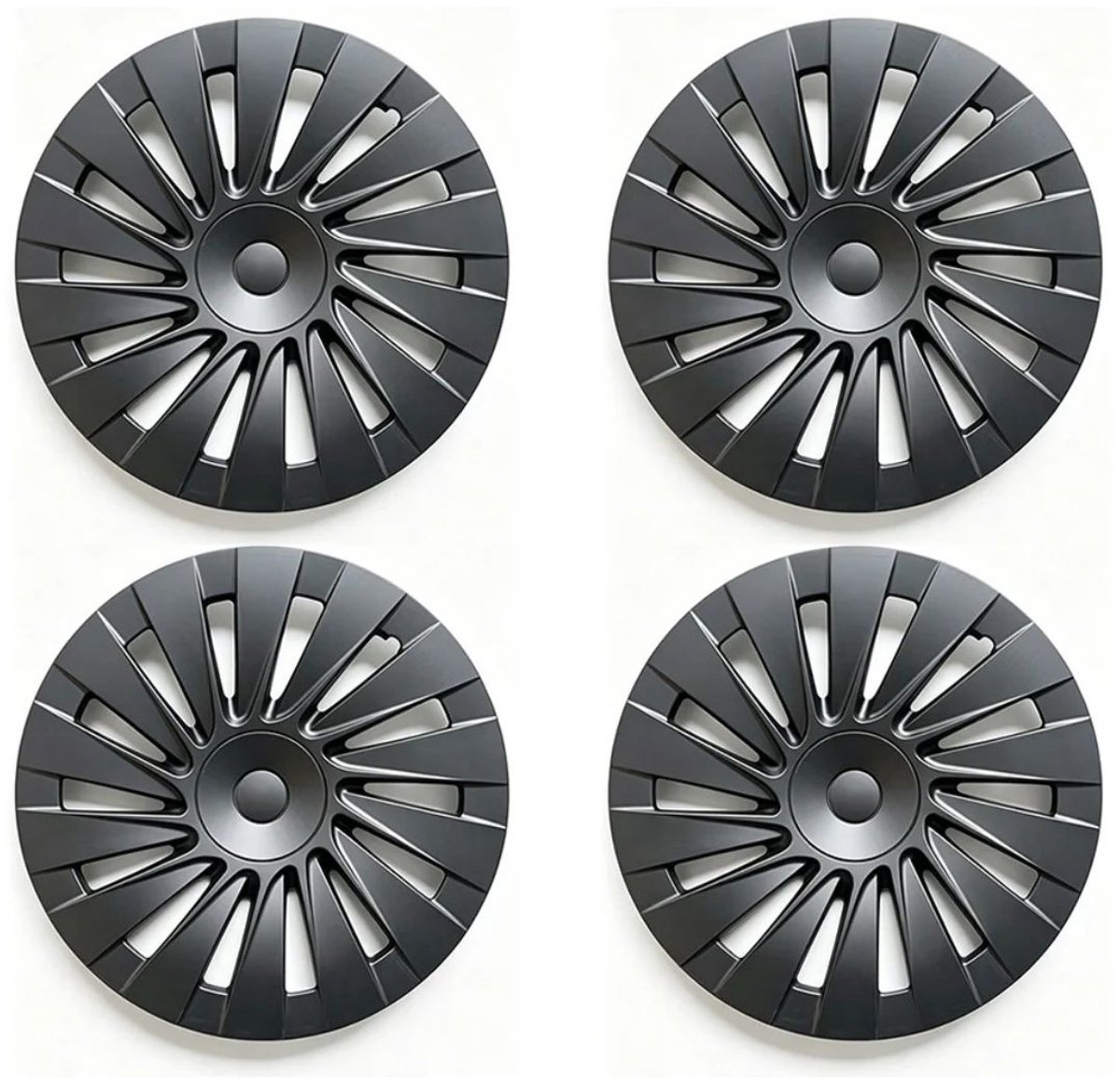 Tesla Model Y Juniper Standard Wieldoppen 18 Inch – Induction Design – Mat Zwart – Exterieur Accessoires
