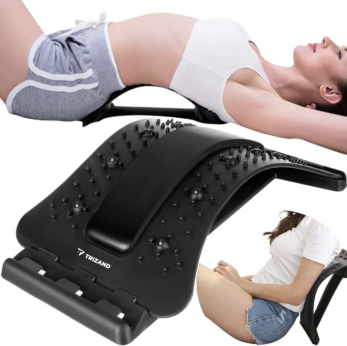 SnelShoppen - Back Stretcher - 3 Posities Verstelbaar - Rugtrainer 2-in-1 - Geschikt voor Beginners en Gevorderden - Rugsteun - Ergonomische Rugtraini
