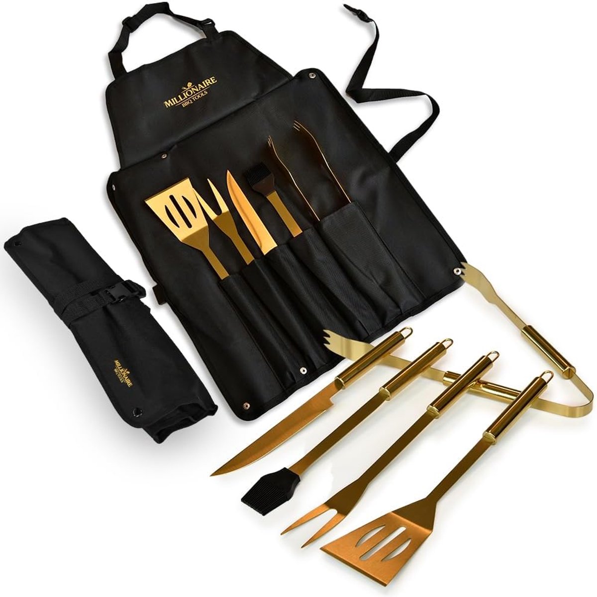 SnelShoppen - Millionaire BBQ Collection 04925 - Complete Barbecue Set voor Feest, Camping, Tuin - RVS Gereedschap, Inclusief Grill, Kookaccessoires e