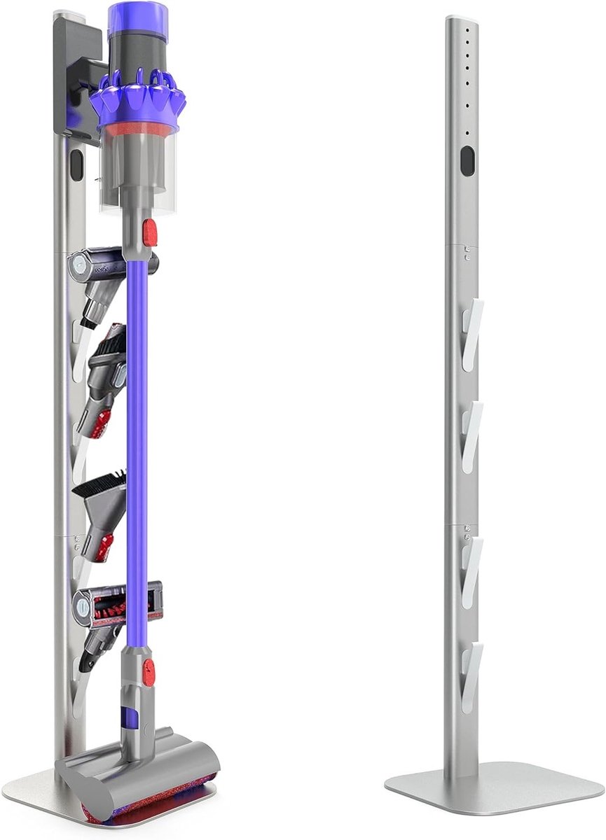 Vrijstaande Standaard voor Dyson Stofzuigers - Geschikt voor Gen5, V15, V12, V11, V10, V8, V7, V6 - Opberg- en Organisatieoplossing voor Stofzuigers in Zilver