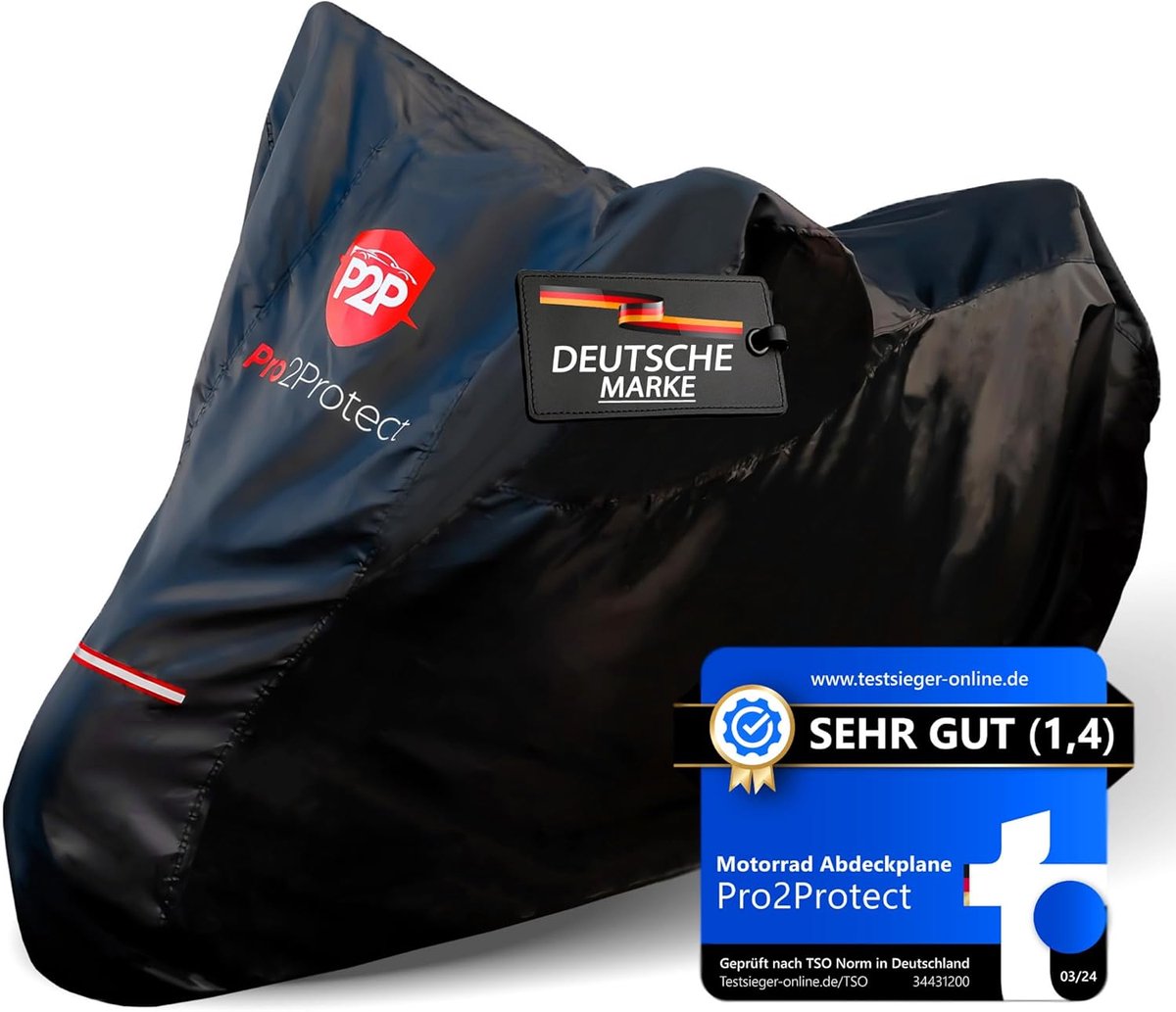 SnelShoppen - Premium Motorfietsafdekking 245x105x125 cm Waterproof Winterbestendig met Reflecterende Strepen voor Moped en Scooter