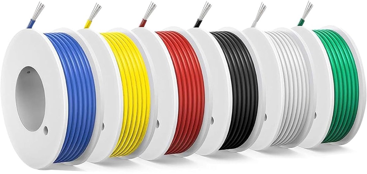 SnelShoppen - 30 AWG Draadset - PVC Elektrische Draad - Tinned Copper Wires - 6 Kleuren - 49.21ft per Kleur - Voor Elektronica, DIY Projecten, Auto Be