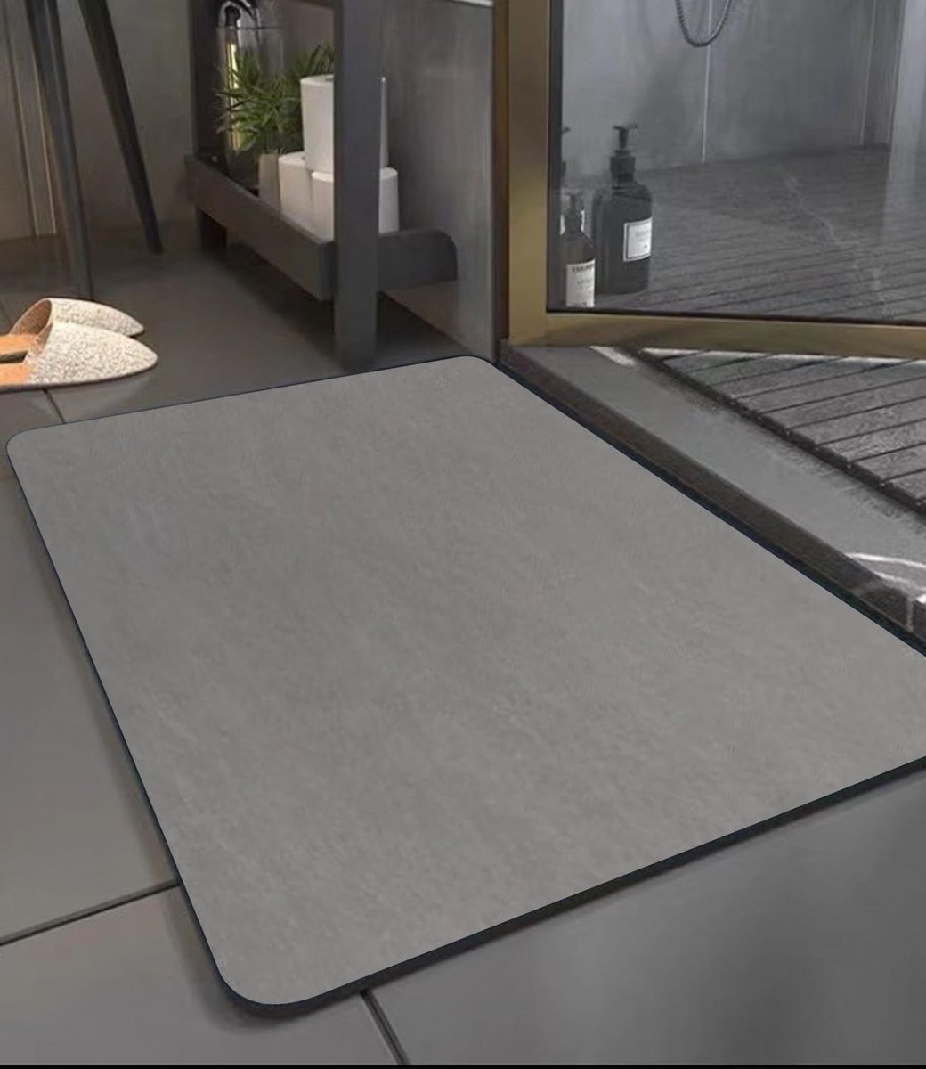 SnelShoppen - Badmat 40 x 60 cm, Antislip Microvezel, Absorberend, Wasbaar, Sneldrogend, Grijs voor Badkamer, Douche, Kinderen, Senioren