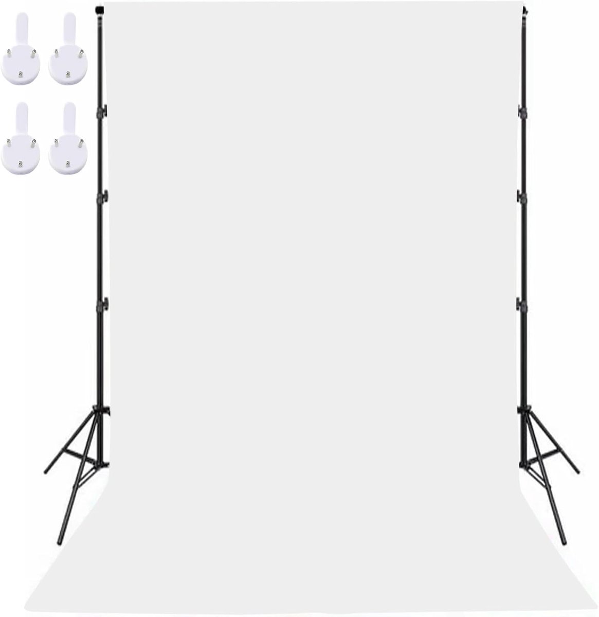 Thijox - 2 x 3 m Witte Fotoachtergrond voor Webcam en Fotografie - Polyester, Niet-Lichtdoorlatend, Kreukvrij, Ideaal voor Professionele Opnames
