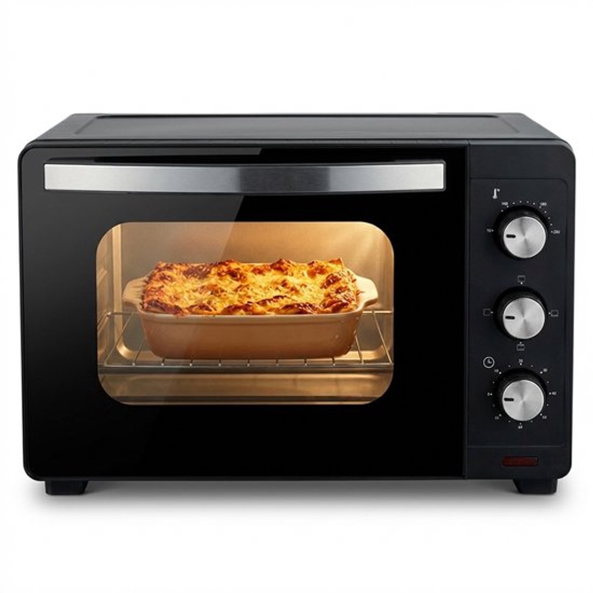 Vrijstaande Oven - 20 Liter - 1280W - Heteluchtoven - Instelbare Temperatuur 100-230°C - Timer 60 min - Dubbel Glas