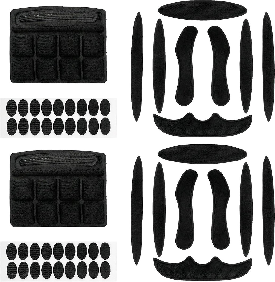 Set van 2 ademende schuimrubber helmkussens voor fietshelm, schokbestendig en universeel, ideaal voor MTB en motorfietsgebruik, zwart