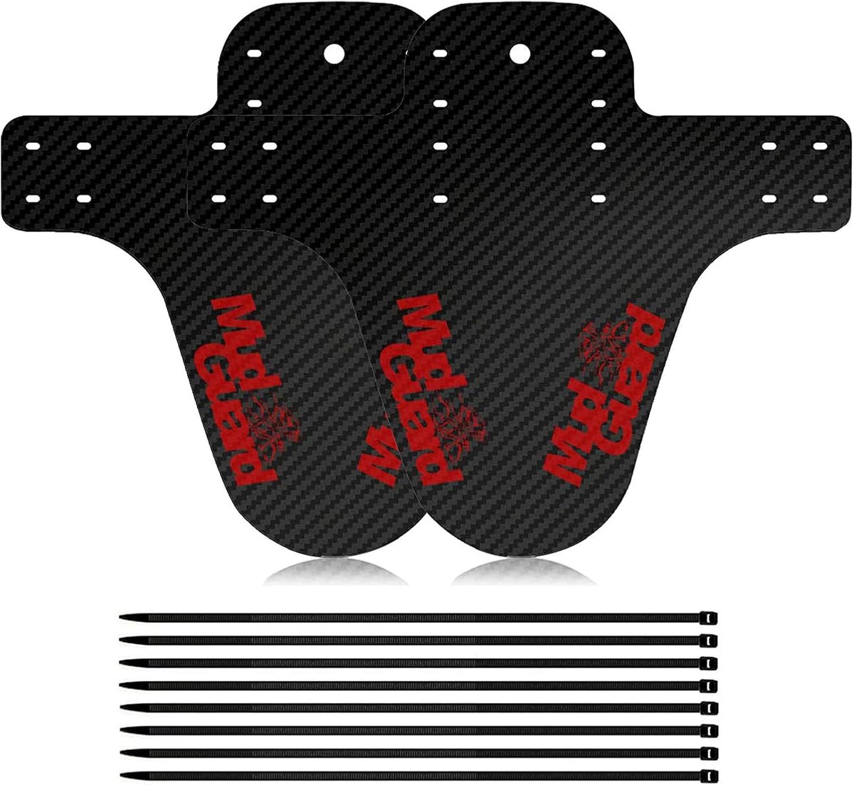 SnelShoppen - 2Pcs MTB Carbon Fiber Mudguard, Voor- en Achter Mudguard, Fiets Splashboards, Blokkeer Modder, Duurzaam Technisch Plastic, Flexibel en H