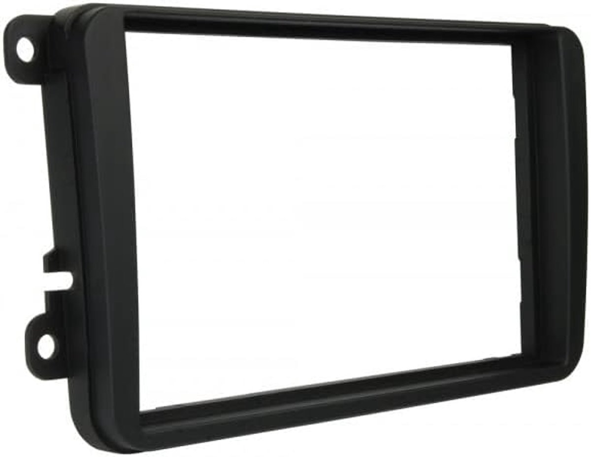 SnelShoppen - Radio panel 2-DIN Bevestigingsframe Zwart voor Volkswagen Skoda Seat - Compatibel met Touran, Transporter, Fabia, Octavia, Alhambra en m