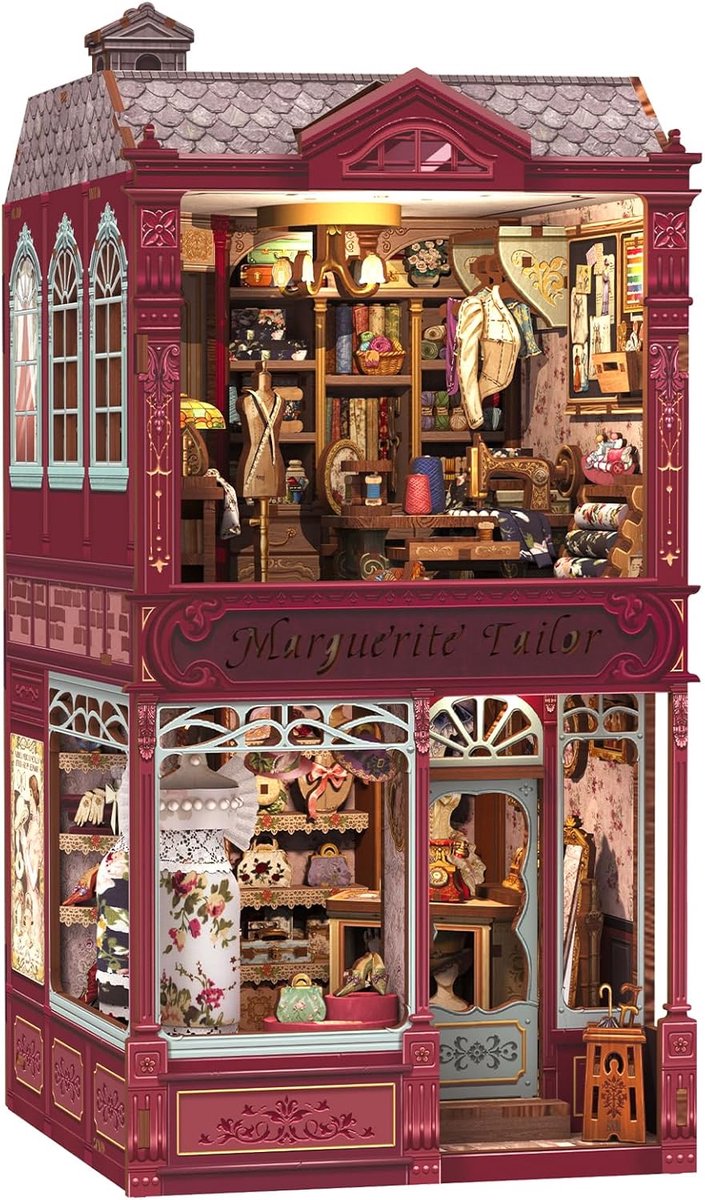SnelShoppen - CUTEBEE Book Nook Miniatuur Huizen Bouwset, 3D Houten Puzzel Model voor Volwassenen, Decoratie & Cadeau, Victorian Tailoring Thema in Do