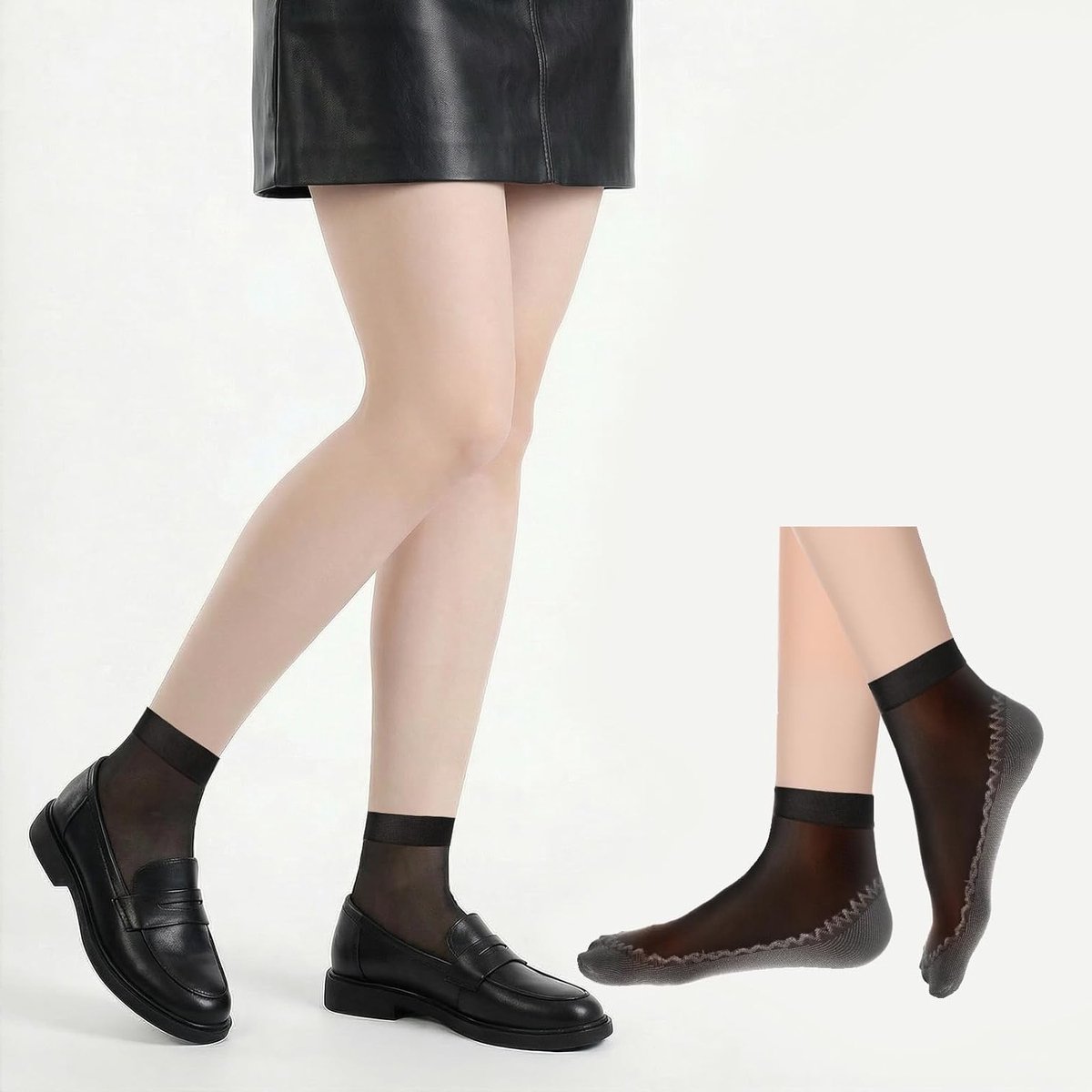 12 paar nylon kousen voor dames, korte zijden kousen, transparante antislip sokken in eenheidsmaat, perfect voor elke gelegenheid