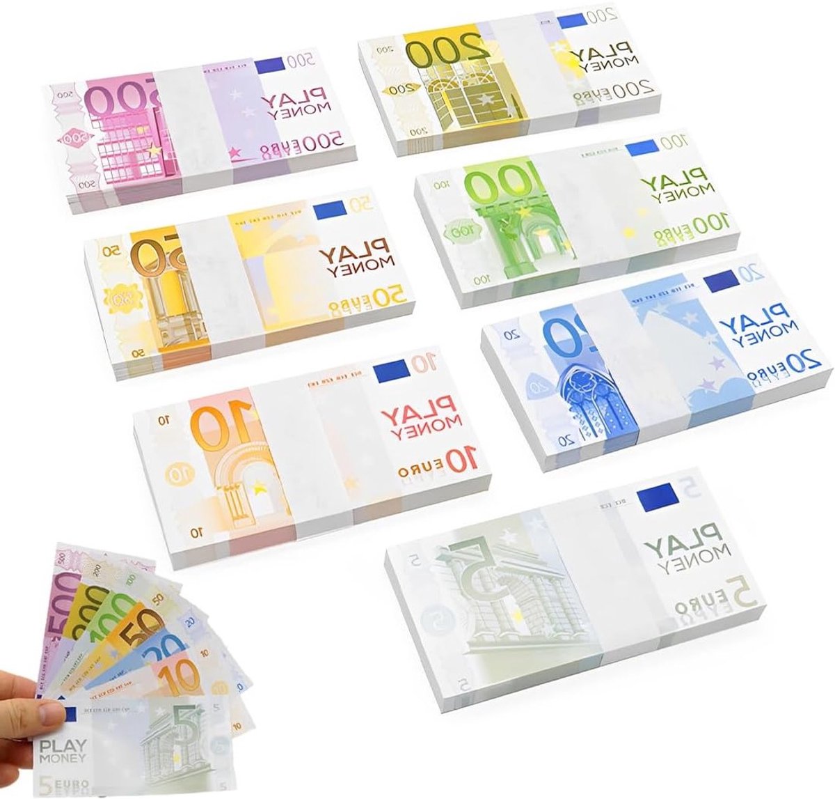 140 stuks valse eurobiljetten voor kinderen, educatief winkelspeelgoed, kassa en rollenspelaccessoires