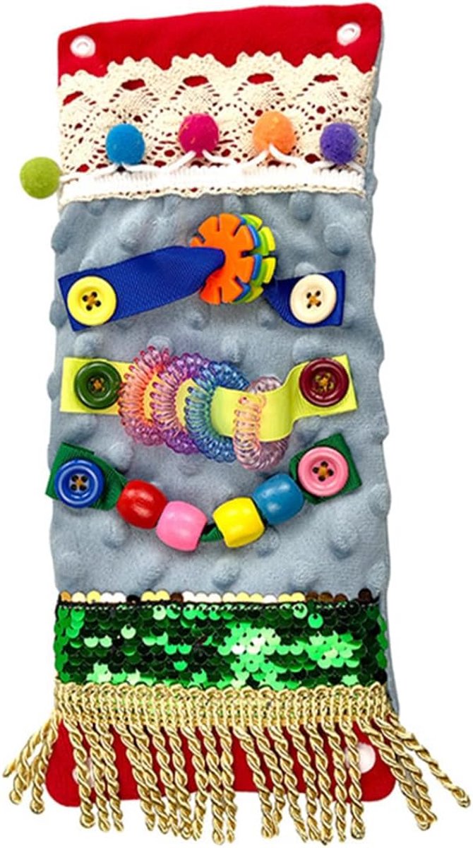 SnelShoppen - Adult Dementia Activities Pillow, Pluche Sensory Tactiele Arm Kussen, Ontspan Kussen met Aanraak Gadgets, Luchtblauw, Geschikt voor Seni