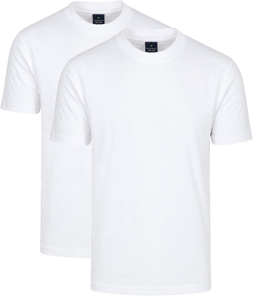 Suitable Obrambo T-Shirt Wit 2-Pack - Maat M - Heren - Basic T-shirt - Ondershirt