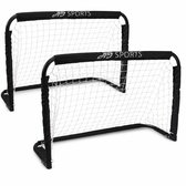 AJ-Sports Voetbaldoelen 60x45cm – Set van 2 Voetbalgoaltjes met Net – Opvouwbare Voetbalgoals voor Kinderen – Binnen en Buiten – Zwart