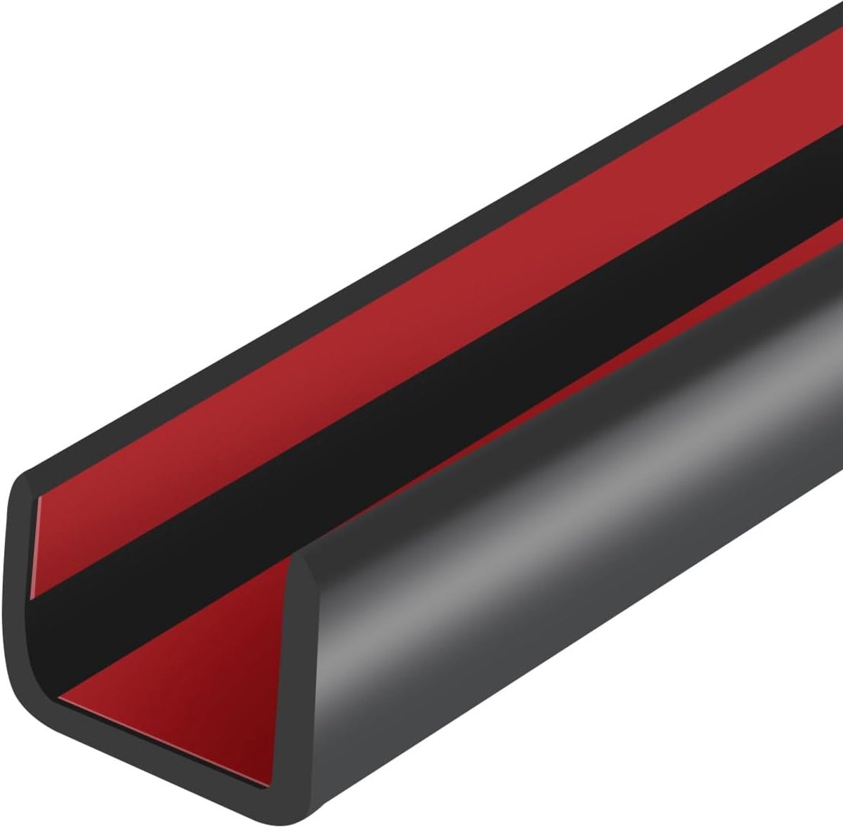 SnelShoppen - Rubber Edge Banding 12mm - Zelfklevende U-vormige Bescherming voor Plywood - Meubelreparatie - Geschikt voor 12-14mm - Lengte 6m - Zwart