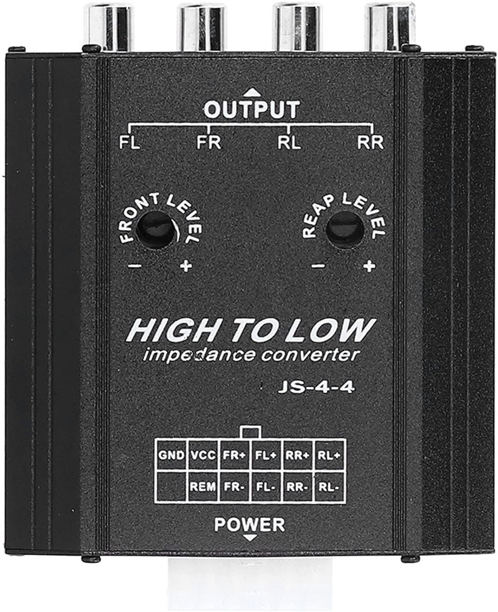 SnelShoppen - Audio Converter, Impedance Converter, Hi-Fi Geluid, 4-Kanaals, Sterke Bescherming, Snelle Warmteafvoer, Auto Gebruik