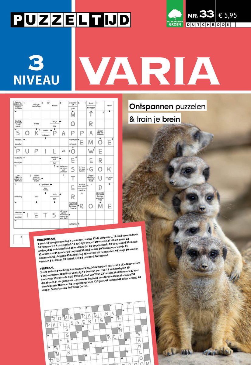 Puzzeltijd Varia Puzzelboek – Niveau 3 Sterren – 96 Pagina’s