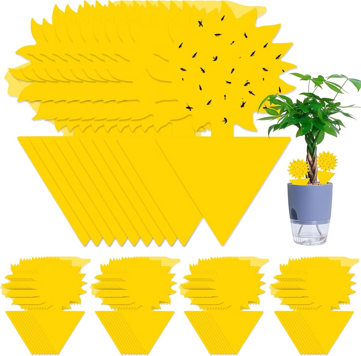 SnelShoppen - Gelbsticker 50 stuks - Gele Lijmval Rouwmuggen - Waterdicht, Niet Giftig voor Kamerplanten - Effectieve Ongediertebestrijding voor Tuin,