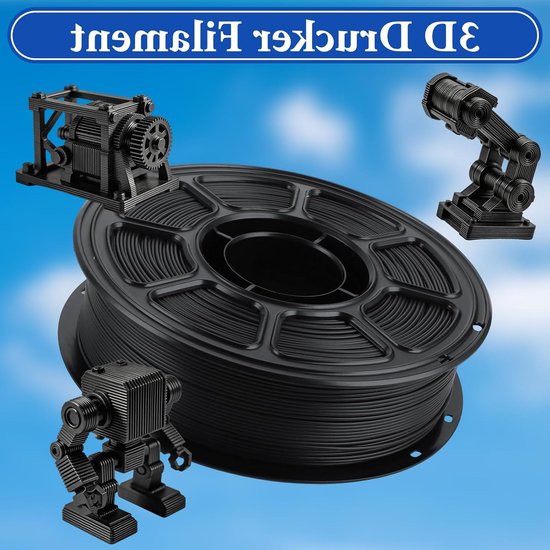 PLA-filament 5 kg zwart 1,75 mm voor FDM-printers, hoogwaardig 3D-printerfilament, knoopvrij en nauwkeurig op maat gemaakt — afbeelding 4