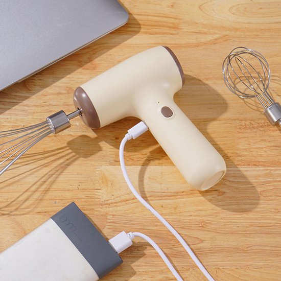 KZQ 5-snelheden elektrische handmixer met dubbele gardes - Snoerloos keukenapparaat voor bakken en koken - Compact en krachtig voor thuisgebruik - Geel van kzq — afbeelding 2